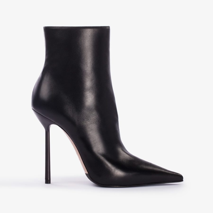 BELLA ANKLE BOOT 120 mm-Black leather ankle boot