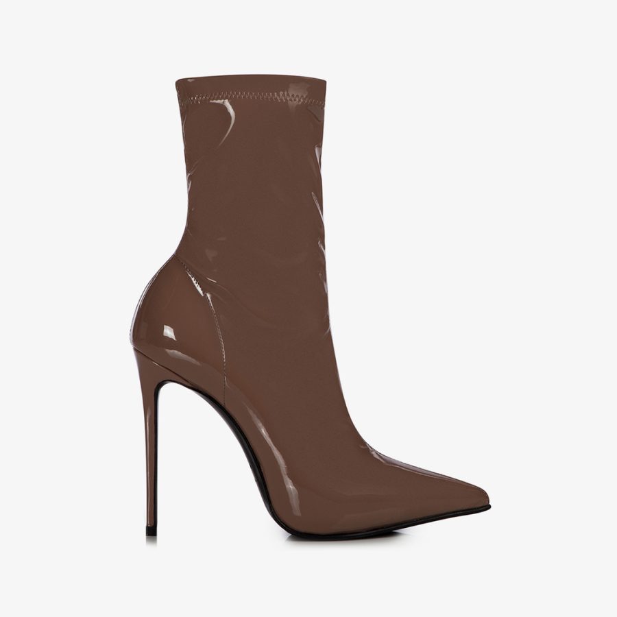 EVA ANKLE BOOT 120 mm-Silk nude vinyl ankle boot