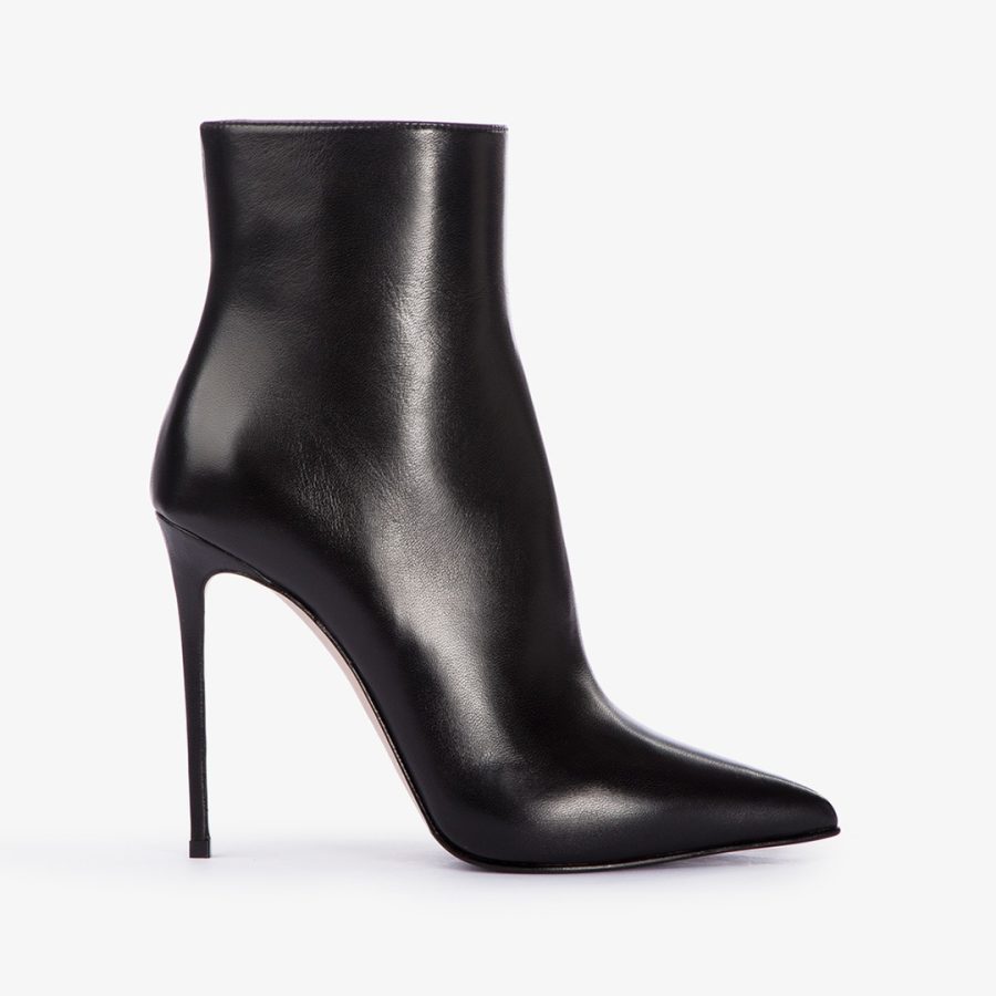 EVA ANKLE BOOT 120 mm-Black leather ankle boot