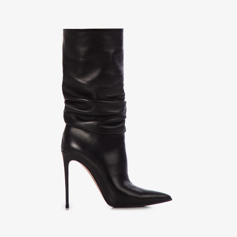 EVA ANKLE BOOT 120 mm-Black nappa ankle boot