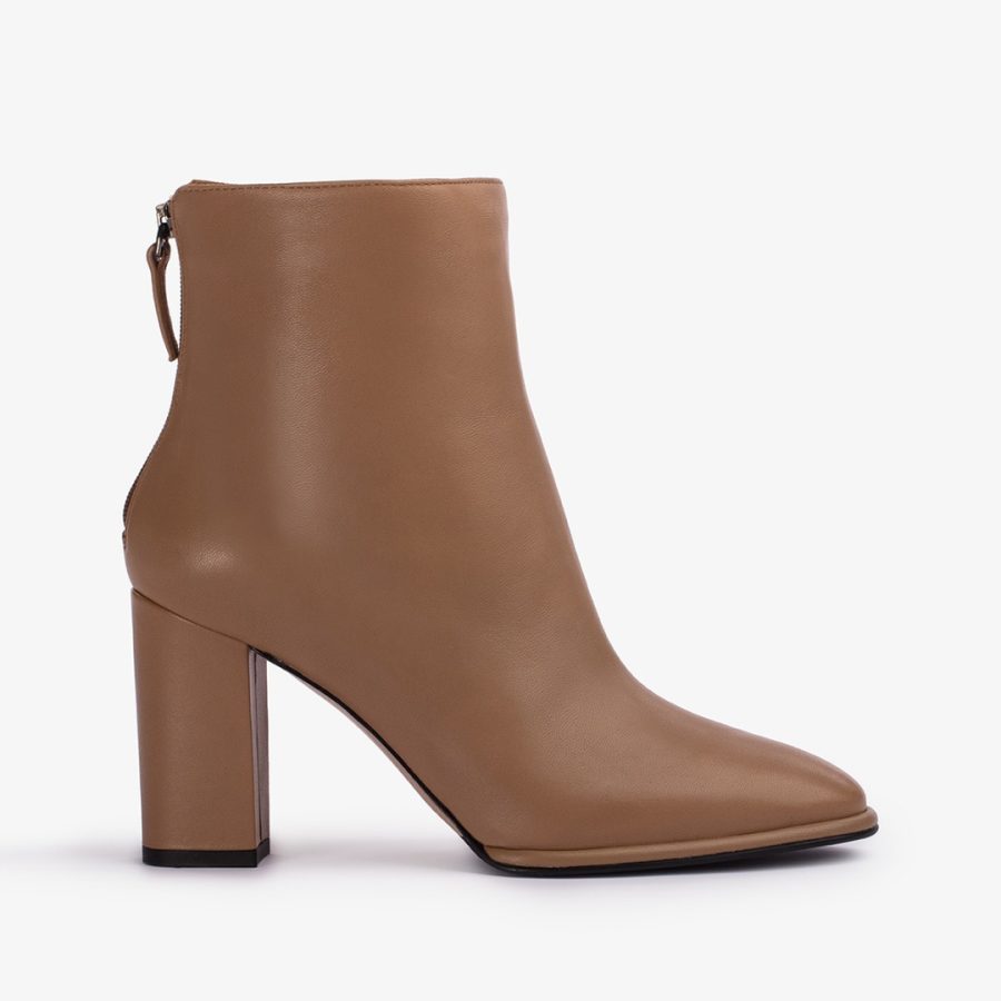 ELSA ANKLE BOOT 90 mm-Ginger brown nappa leather ankle boot