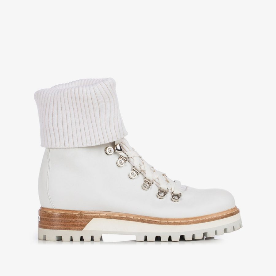 ST. MORITZ TREKKING-White leather trekking ankle boot