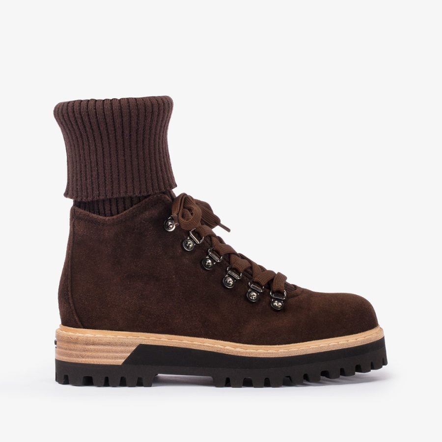 ST. MORITZ TREKKING-Ebony brown suede trekking ankle boot