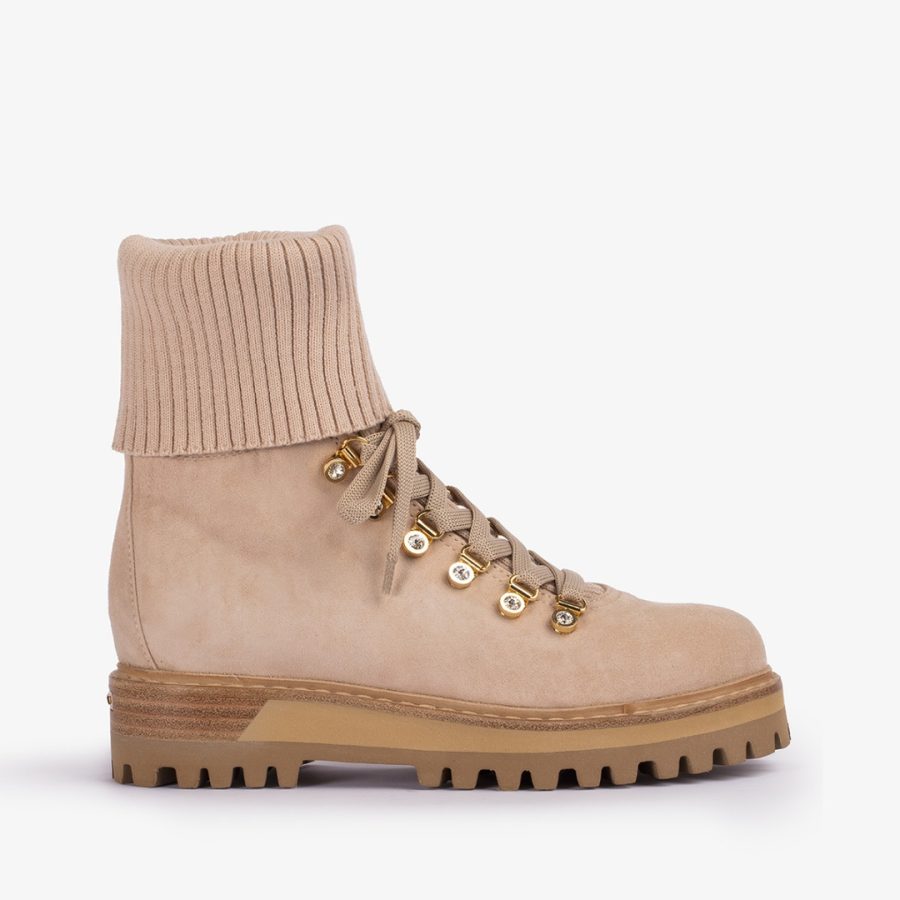 ST. MORITZ TREKKING-Tower beige suede trekking ankle boot