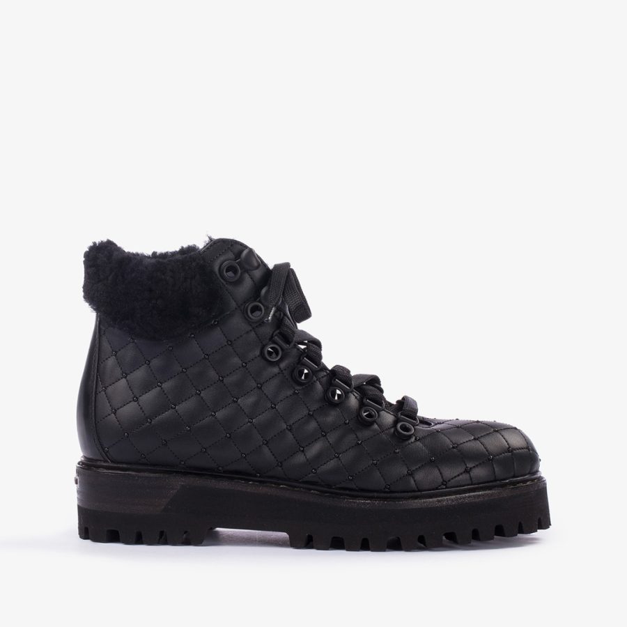 ST. MORITZ TREKKING-Black leather trekking ankle boot