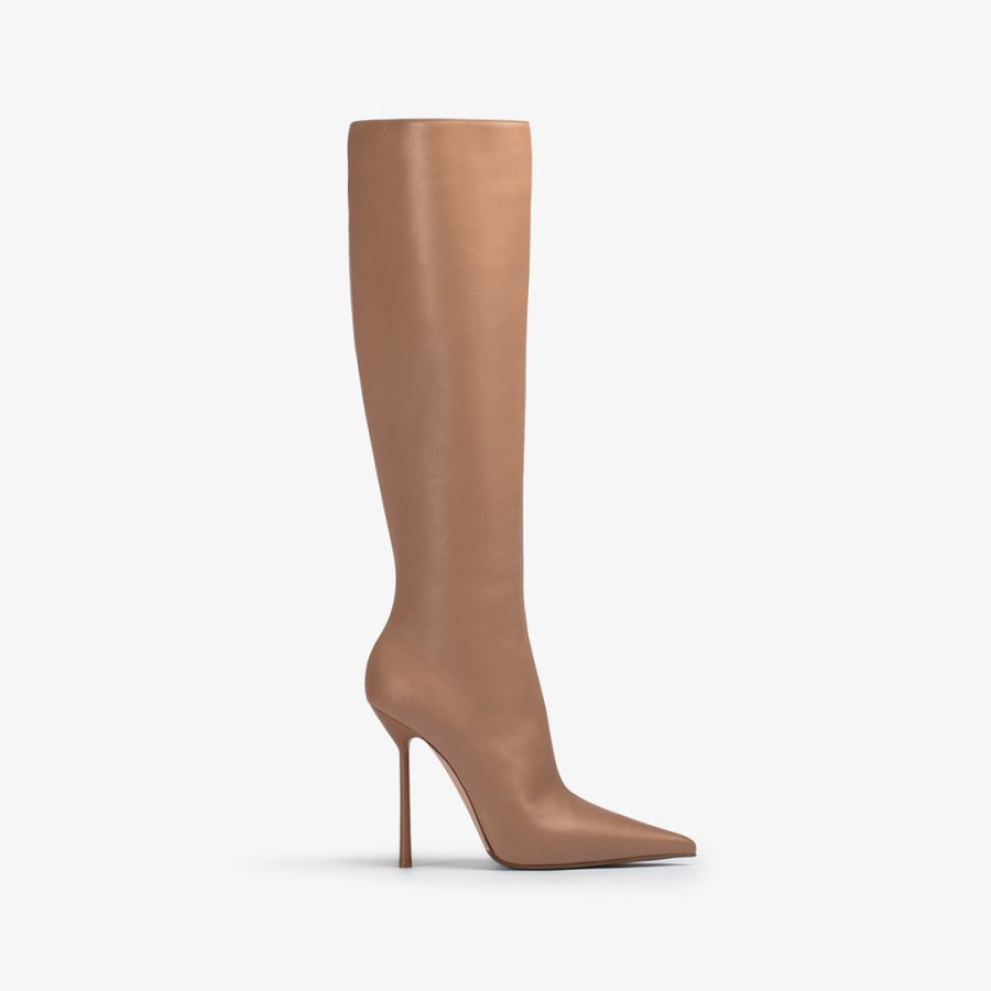 BELLA BOOT 120 mm-Doha sand leather knee boot