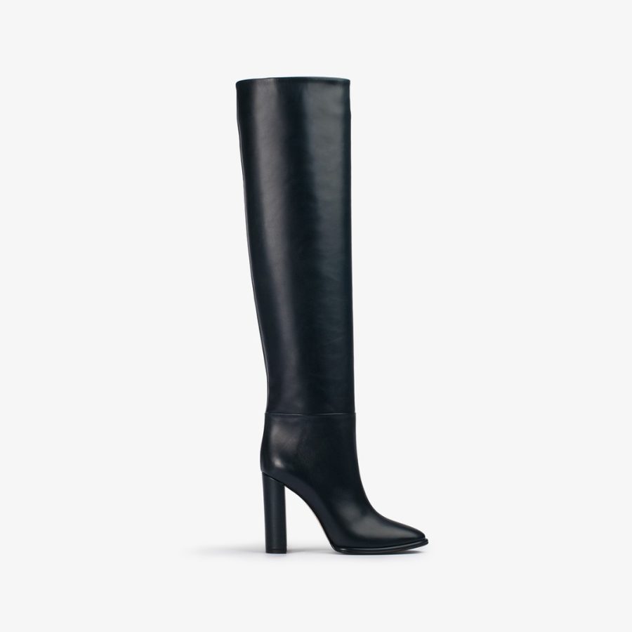 ELSA BOOT 110 mm-Deepness green leather knee boot