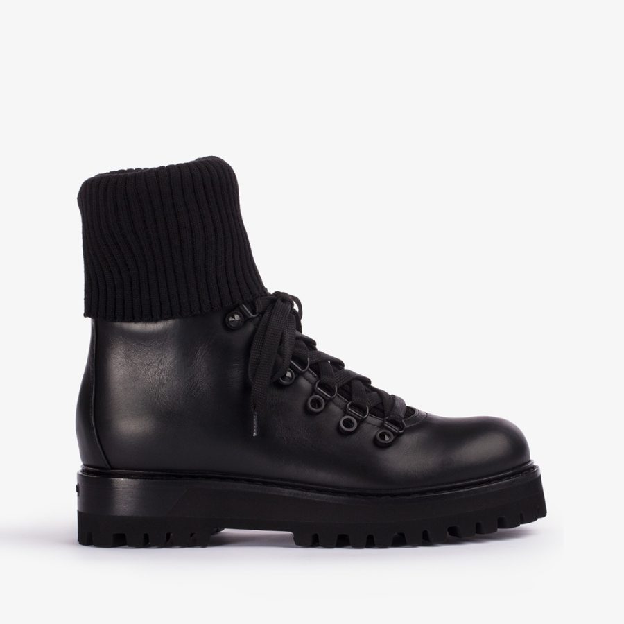 ST. MORITZ TREKKING-Black leather trekking boot