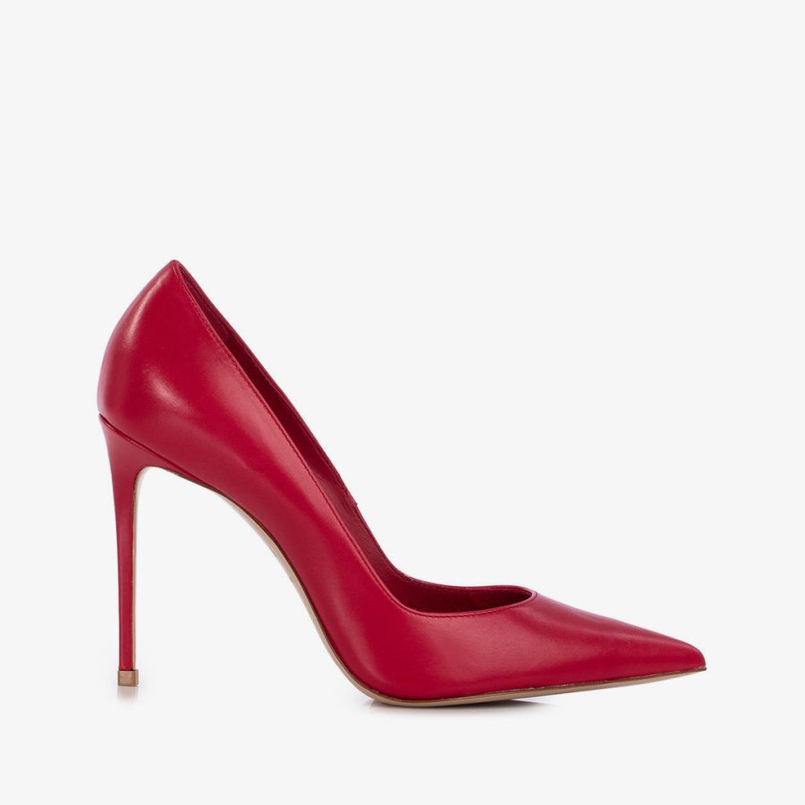 EVA PUMP 100 mm-Red leather pump