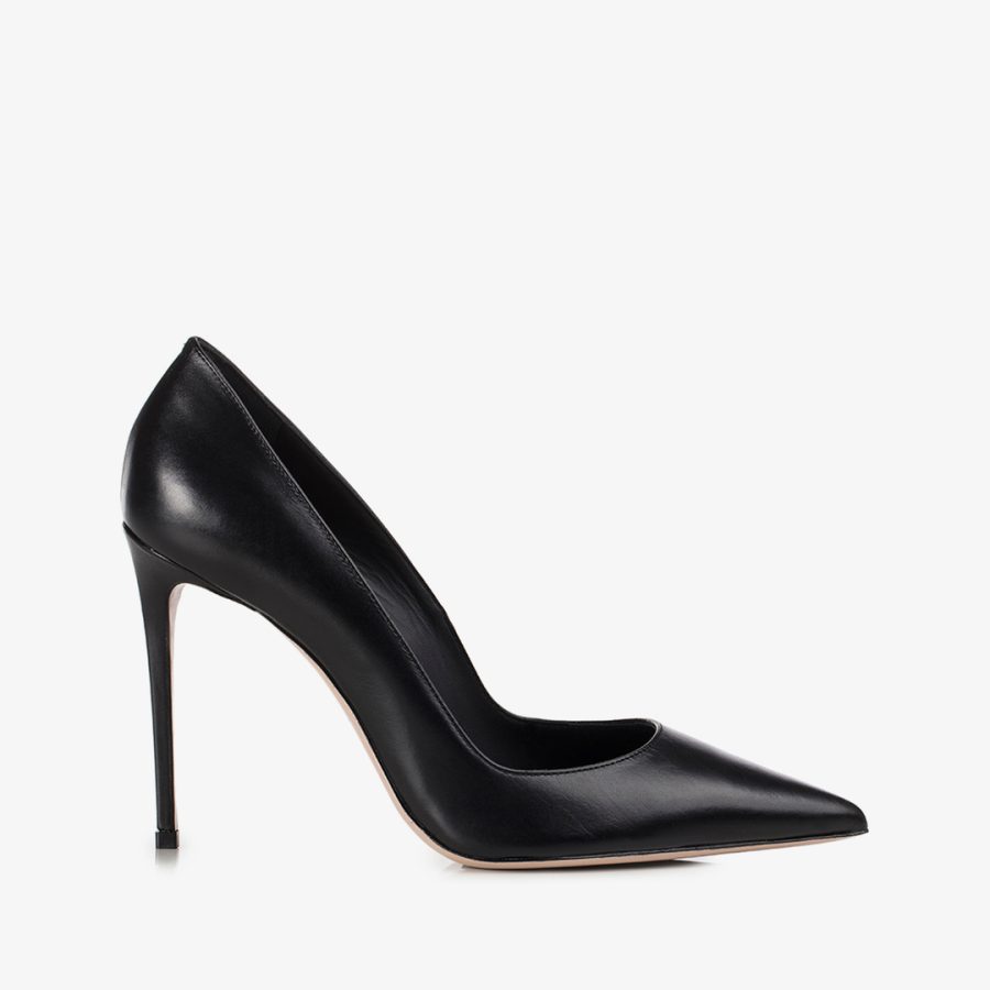 EVA PUMP 100 mm-Black leather pump