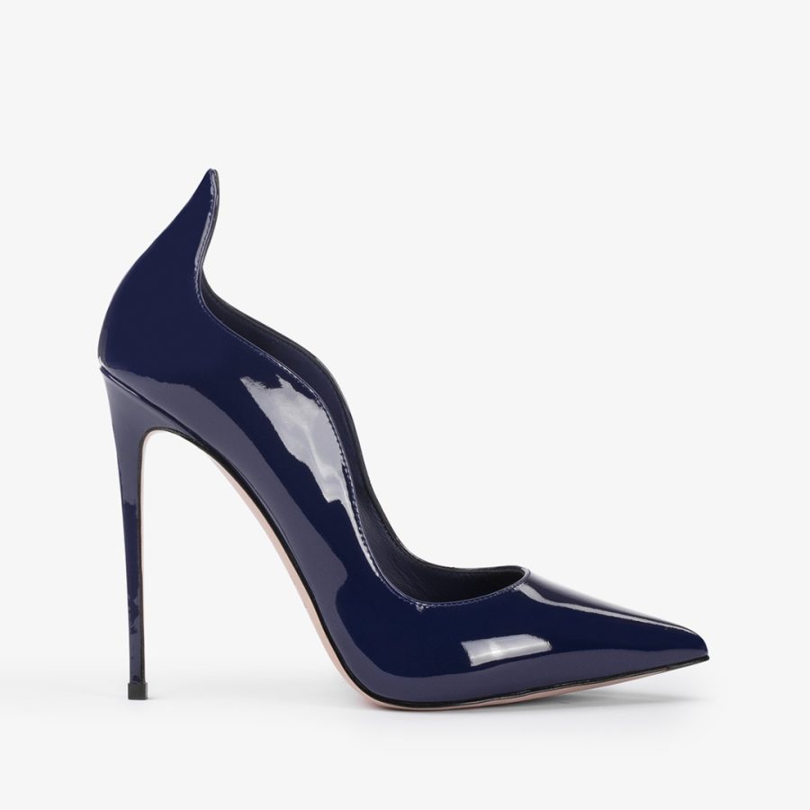 IVY PUMP 120 mm-Lazuli blue patent leather pump