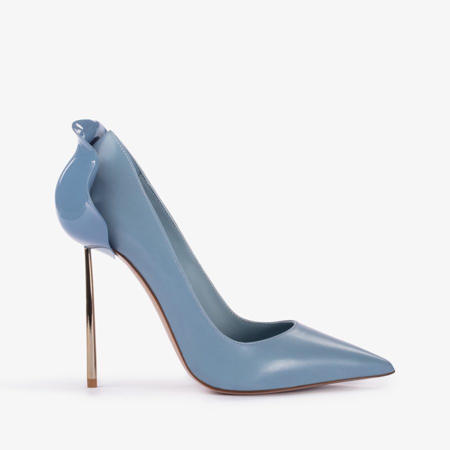 PETALO PUMP 120 mm-Nile light-blue leather pump