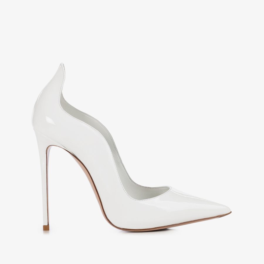 IVY PUMP 120 mm-White patent leather pump