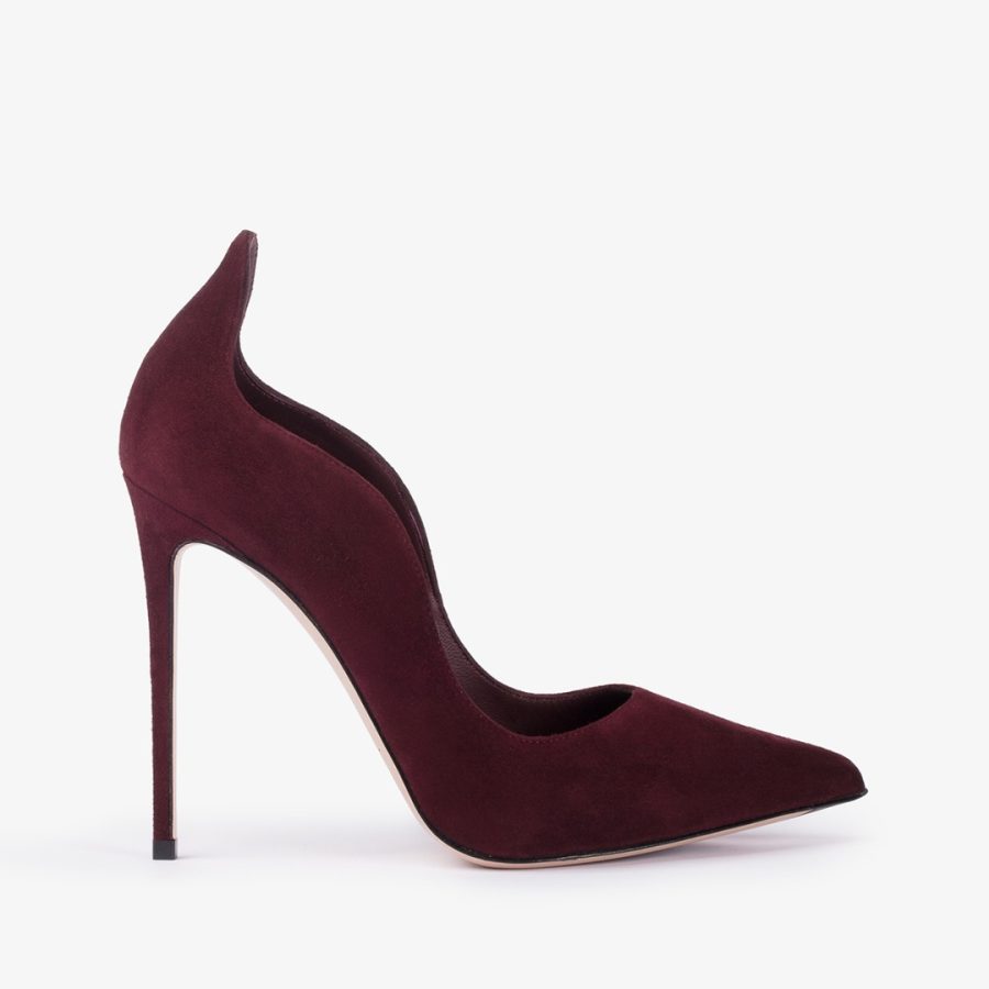 IVY PUMP 120 mm-Cherry red suede pump