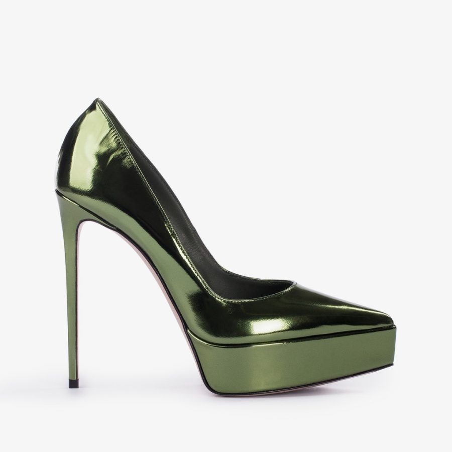 UMA PUMP 140 mm-Pyrite green metallic platform pump