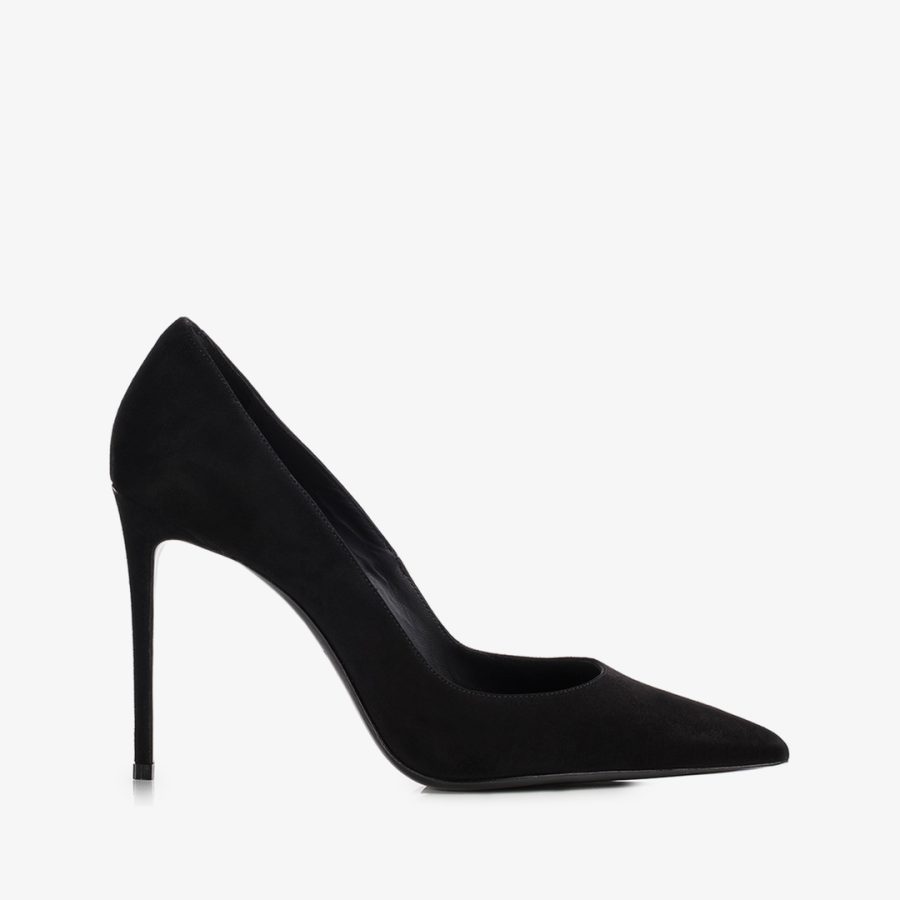 EVA PUMP 100 mm-Black suede pump