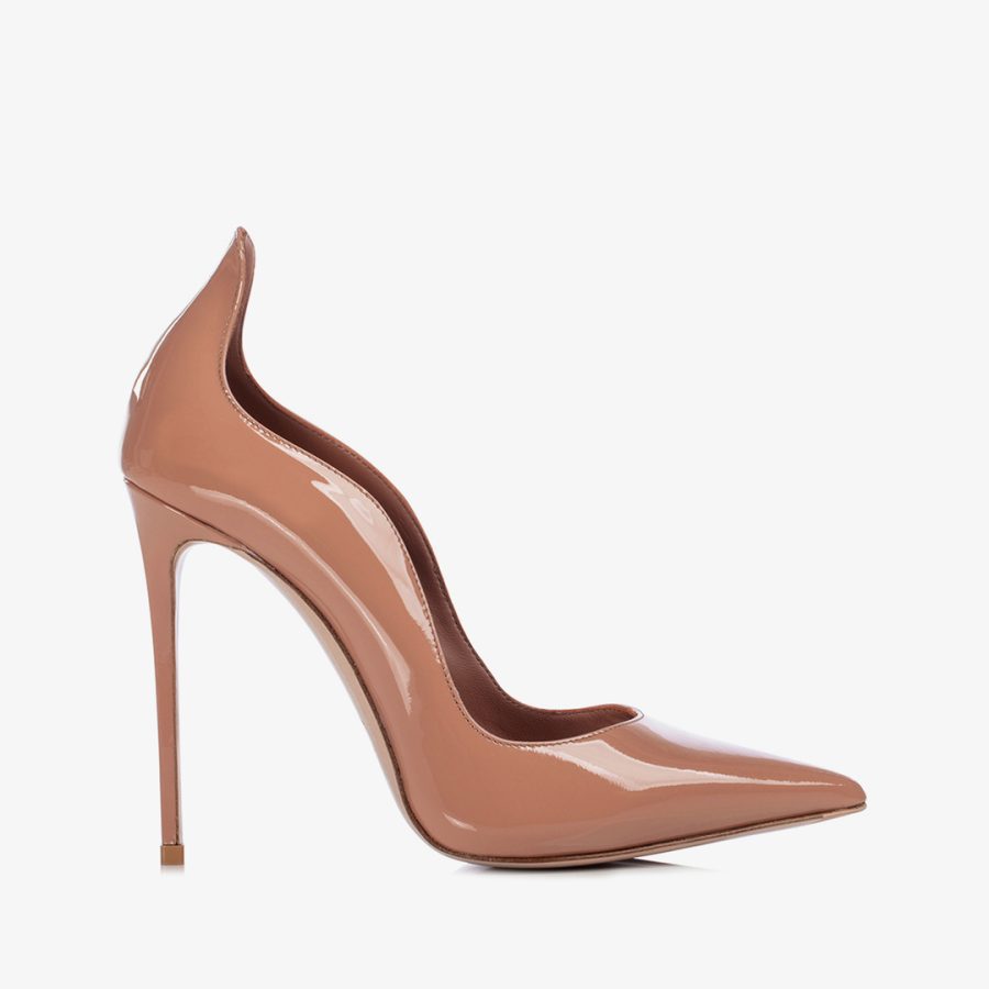 IVY PUMP 120 mm-Cake brown patent leather pump