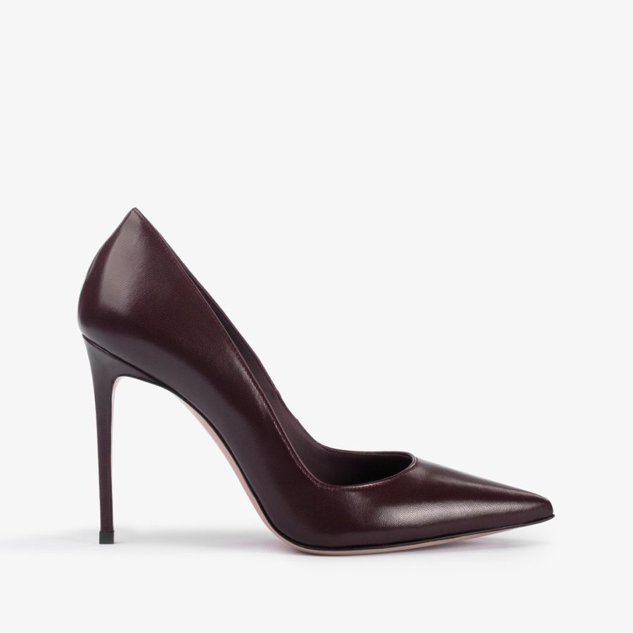 EVA PUMP 100 mm-Cherry red leather pump