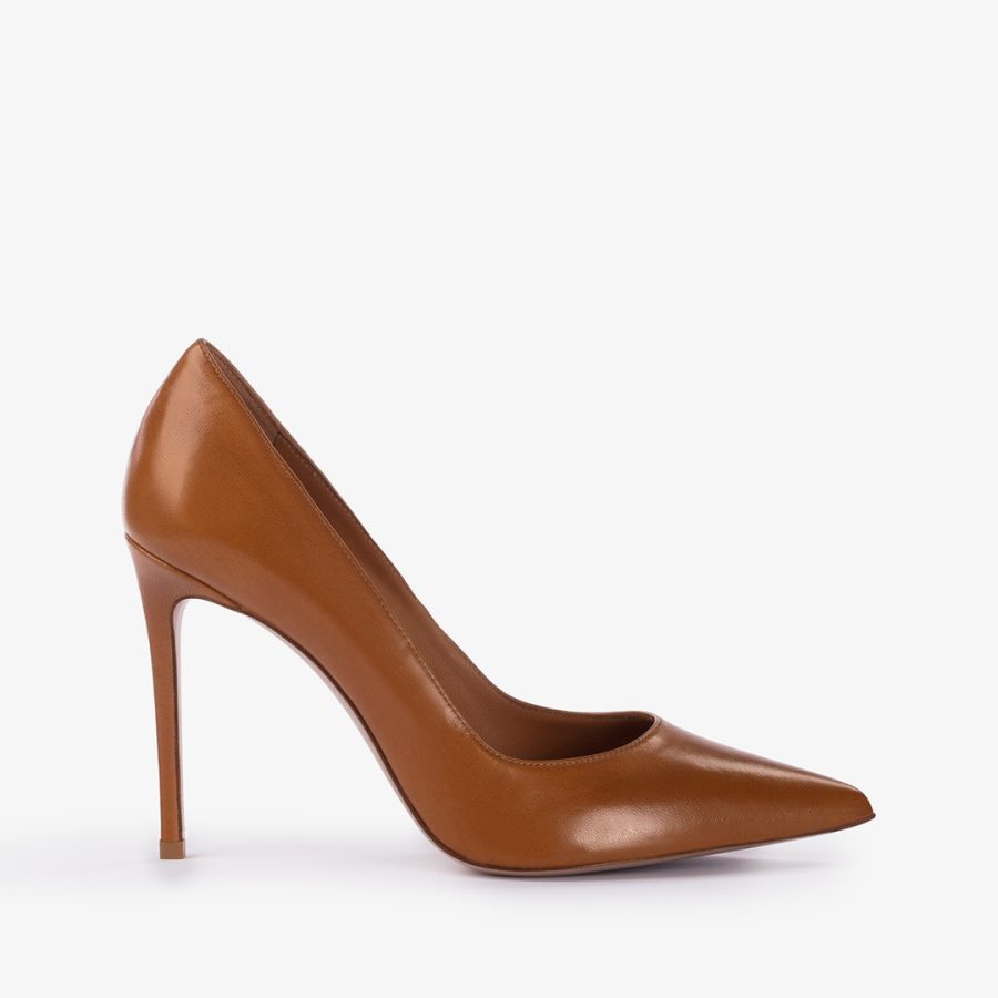 EVA PUMP 100 mm-Cuba brown leather pump