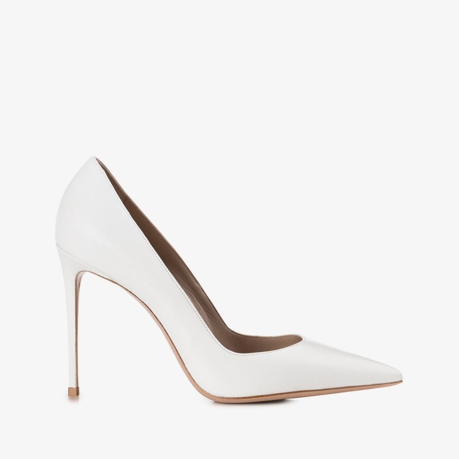 EVA PUMP 100 mm-White leather pump