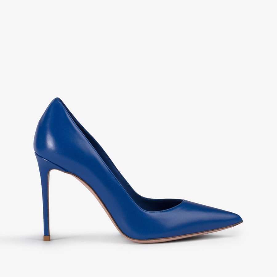 EVA PUMP 100 mm-Persia blue leather pump