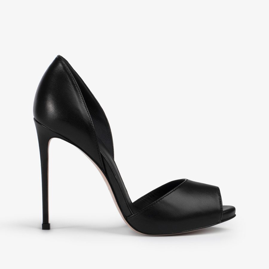 MARIKA SANDAL 105 mm-Black leather sandal