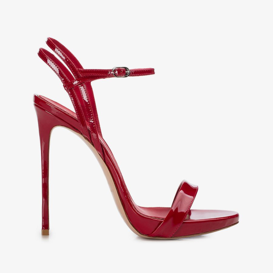 GWEN SANDAL 120 mm-Red patent leather sandal