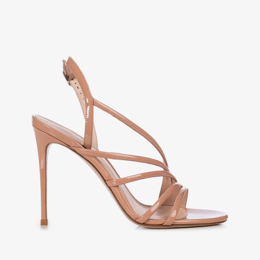 SCARLET SANDAL 105 mm-Phard nude patent leather sandal