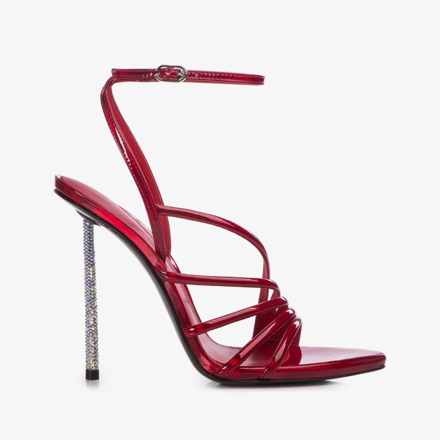 BELLA SANDAL 120 mm-Rebel red iridescent sandal