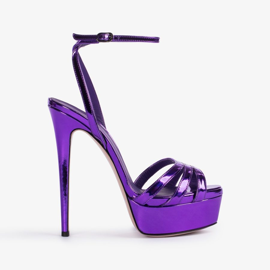 LOLA SANDAL 140 mm-Kamala purple metallic platform sandal