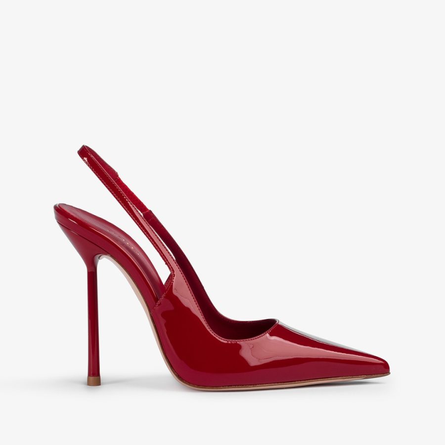 BELLA SLINGBACK 120 mm-Red patent leather slingback