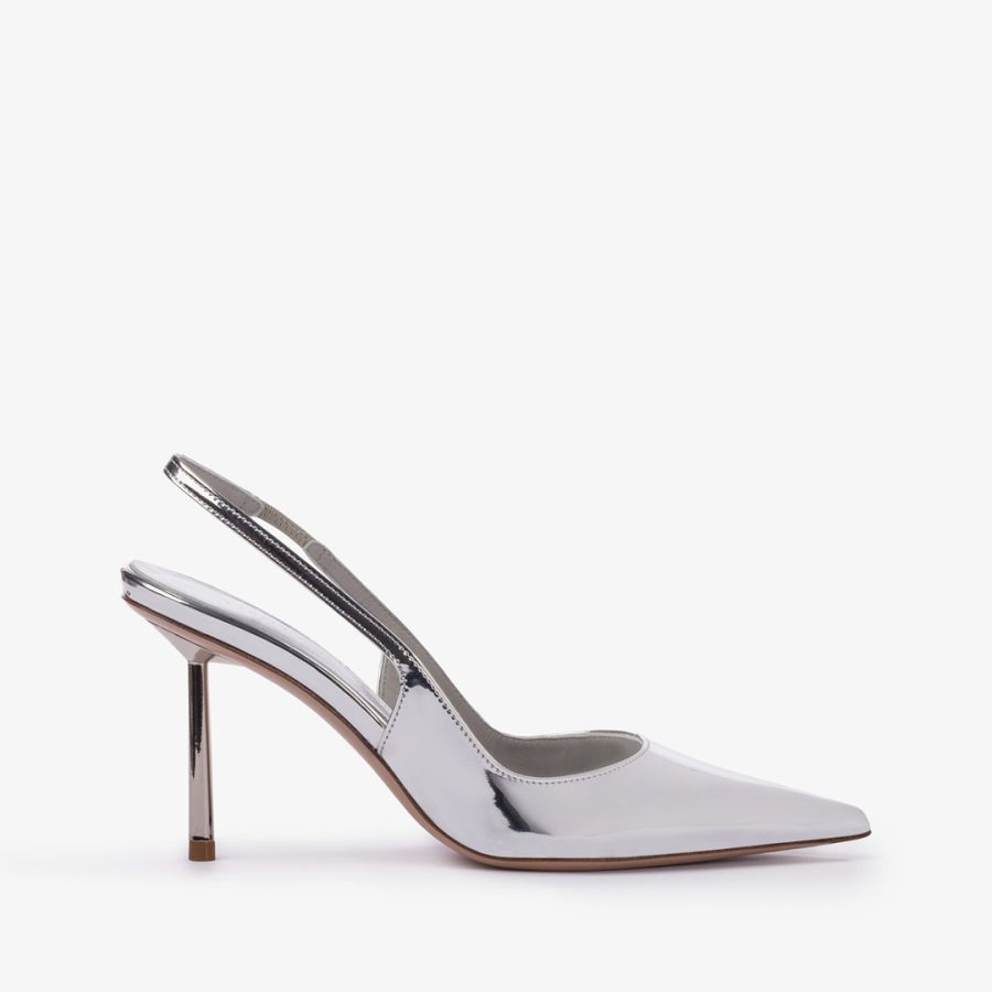 BELLA SLINGBACK 80 mm-Silver metallic slingback