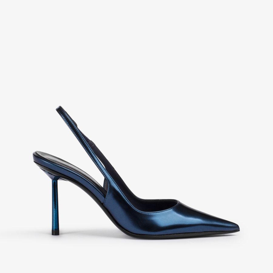 BELLA SLINGBACK 80 mm-Danube blue metallic slingback