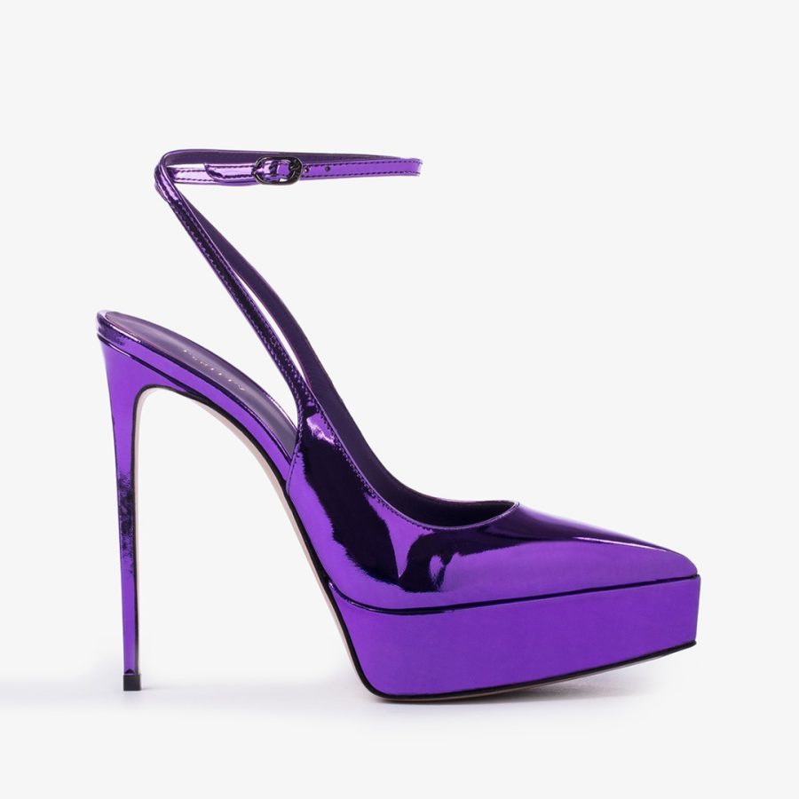 UMA SLINGBACK 140 mm-Kamala purple metallic platform slingback