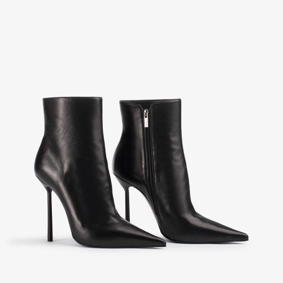 BELLA ANKLE BOOT 120 mm-Black leather ankle boot - Image 2