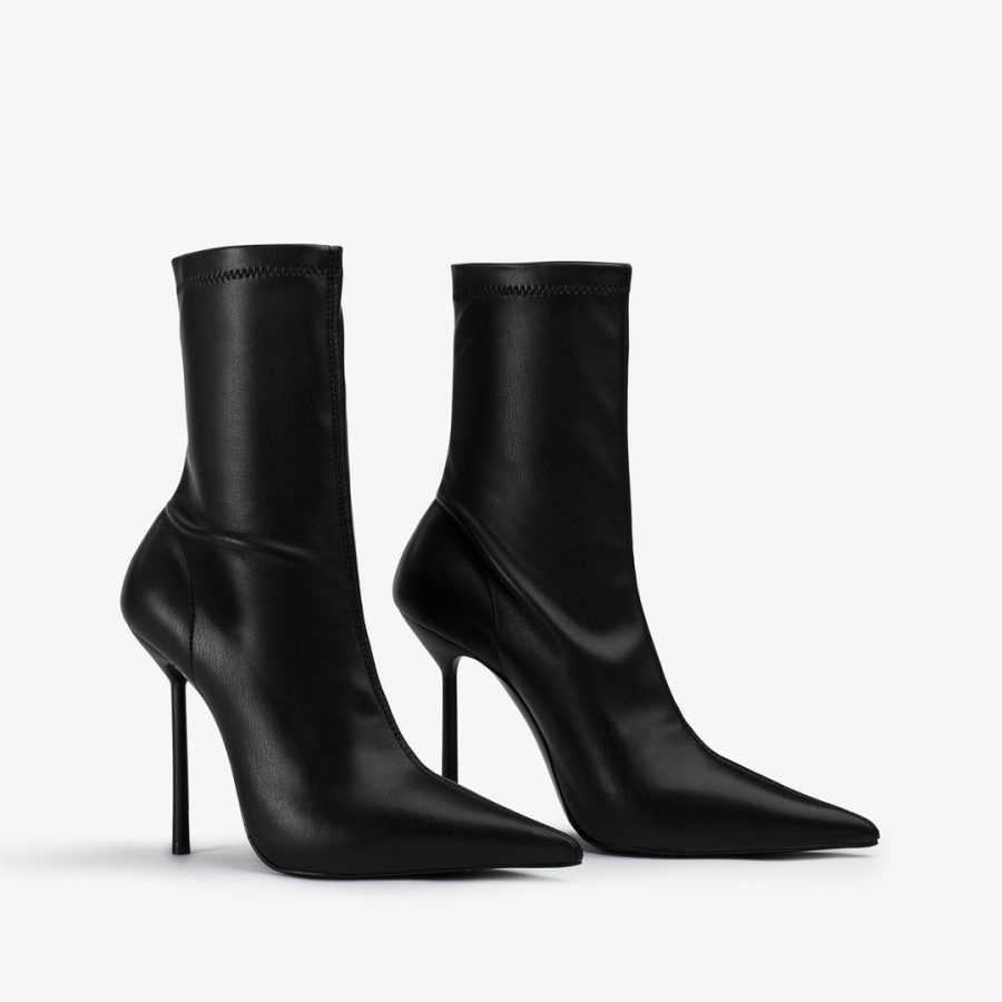 BELLA ANKLE BOOT 120 mm-Black vegan leather ankle boot - Image 2