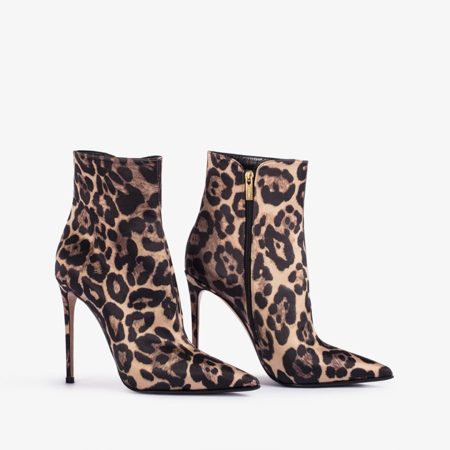 EVA ANKLE BOOT 120 mm-Leopard print satin ankle boot - Image 2