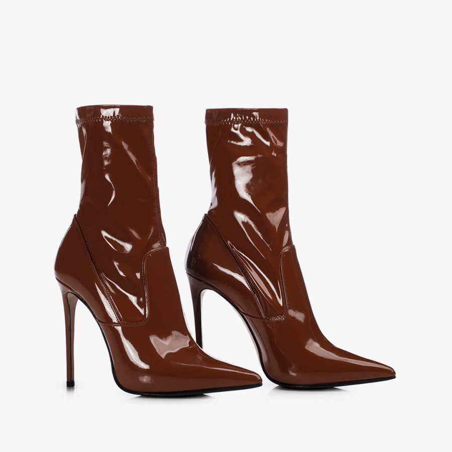 EVA ANKLE BOOT 120 mm-Brick brown vinyl ankle boot - Image 2