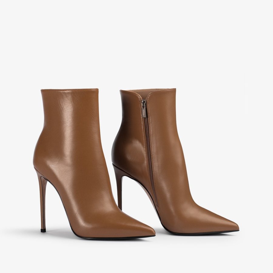 EVA ANKLE BOOT 120 mm-Ginger brown leather ankle boot - Image 2