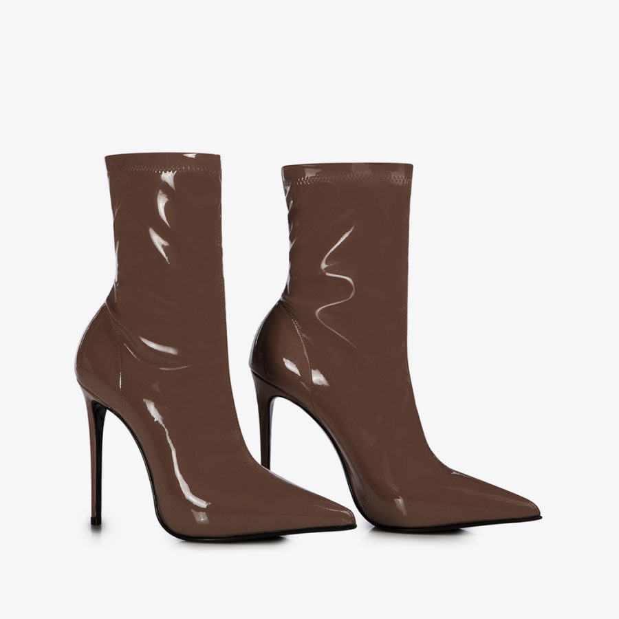 EVA ANKLE BOOT 120 mm-Silk nude vinyl ankle boot - Image 2