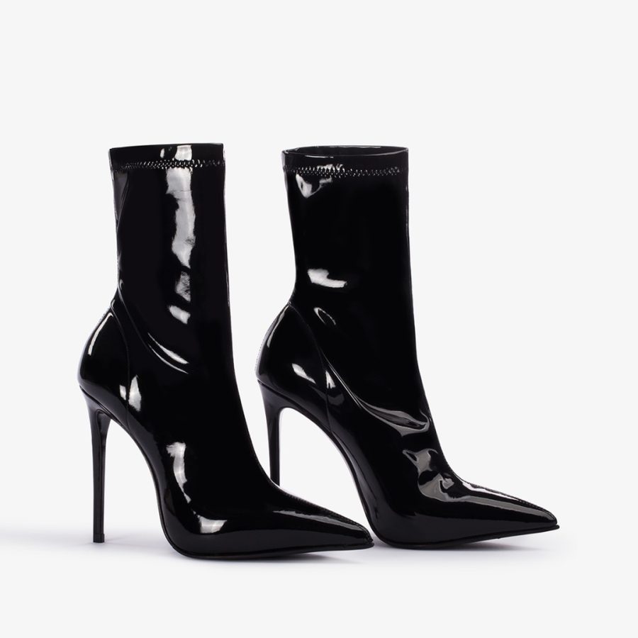 EVA ANKLE BOOT 120 mm-Black vinyl ankle boot - Image 2