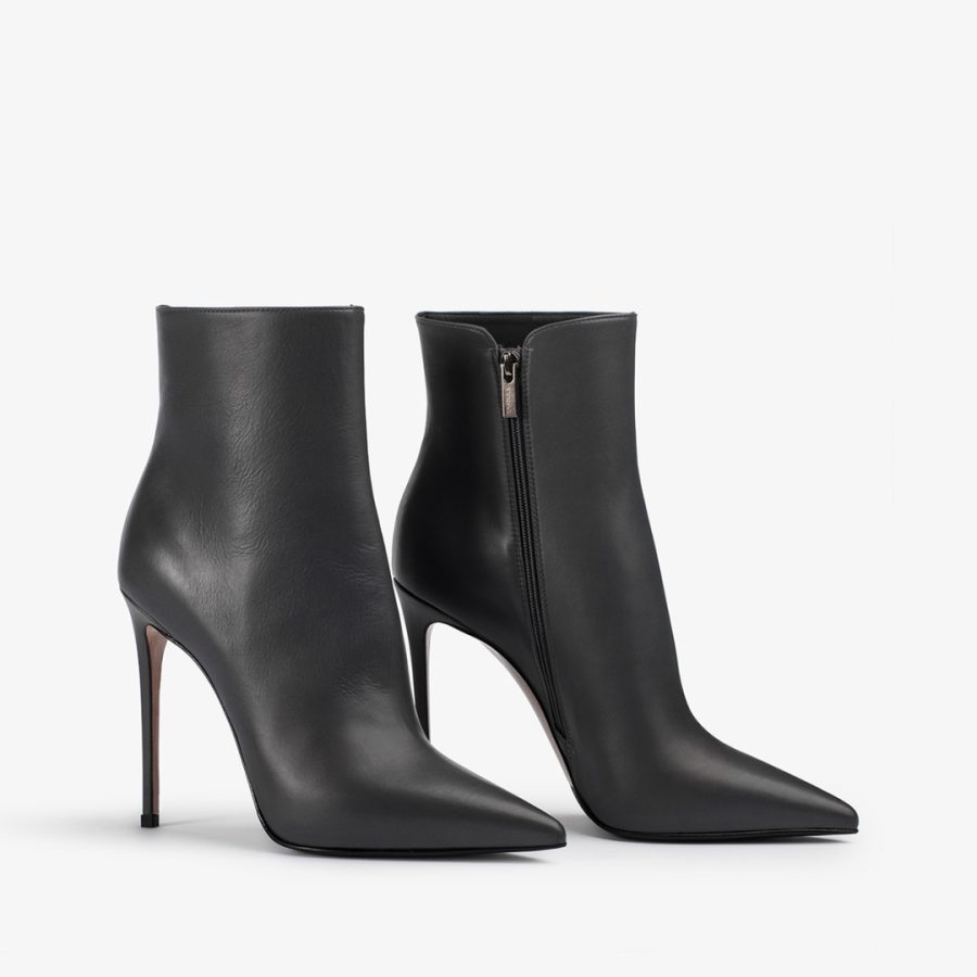 EVA ANKLE BOOT 120 mm-Asphalt grey leather ankle boot - Image 2