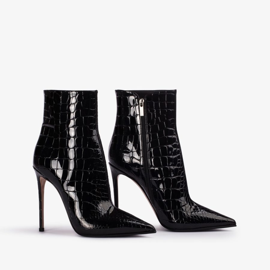 EVA ANKLE BOOT 120 mm-Black crocodile print ankle boot - Image 2