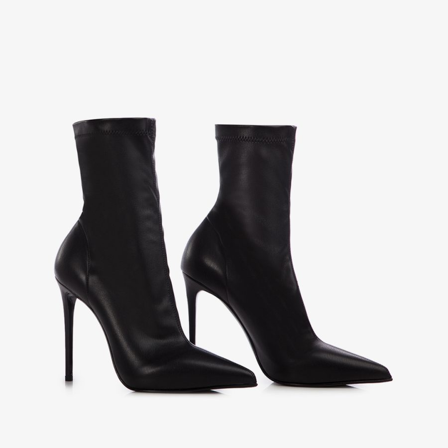 EVA ANKLE BOOT 120 mm-Black vegan leather ankle boot - Image 2