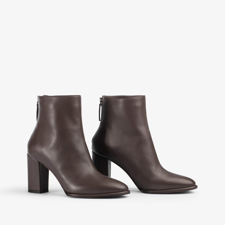 ELSA ANKLE BOOT 80 mm-Ebony brown nappa leather ankle boot - Image 2