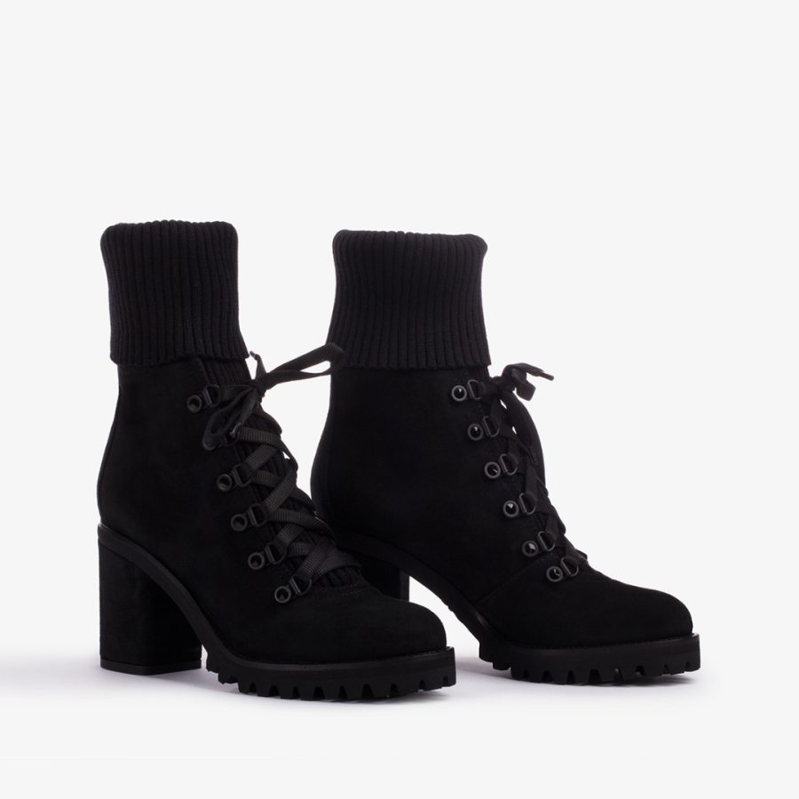 ST. MORITZ ANKLE BOOT 80 mm-Black suede trekking boot - Image 2