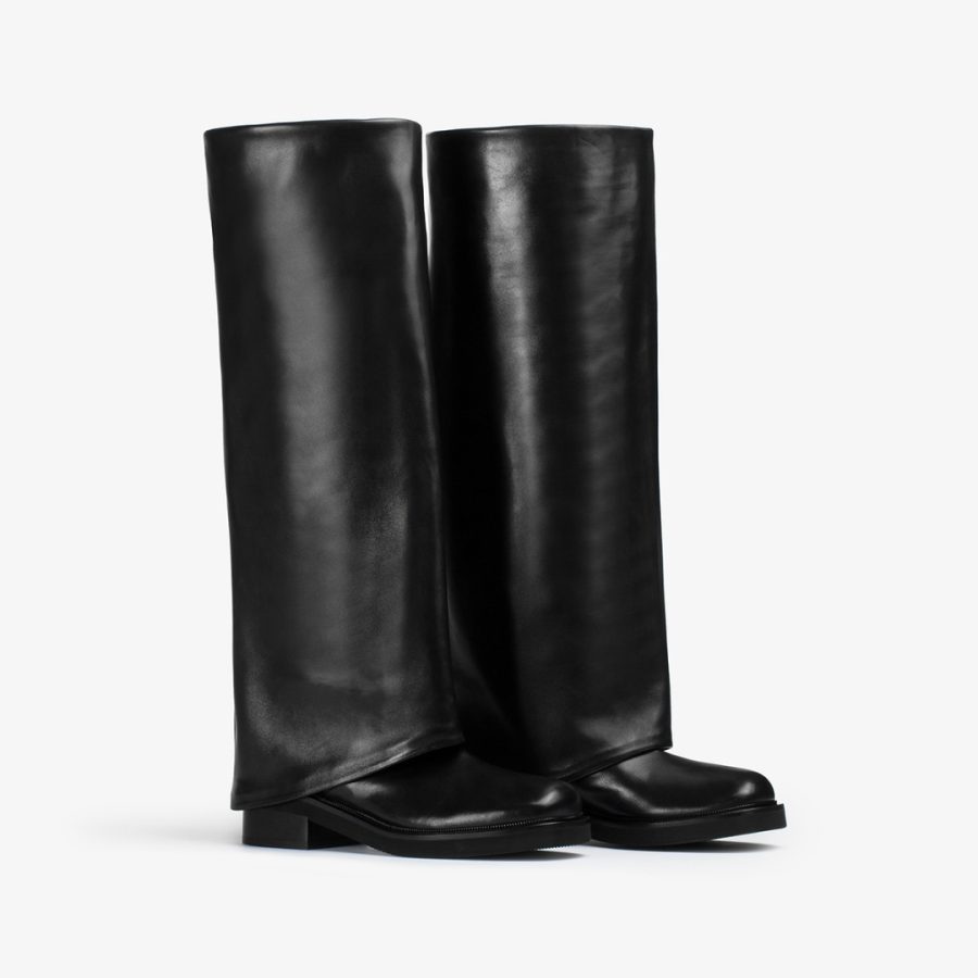 HARLEY BOOT 50 mm-Black nappa leather cuffed boot - Image 2