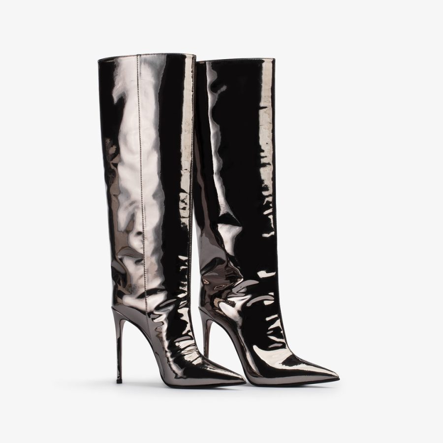 EVA BOOT 120 mm-Pewter metallic knee boot - Image 2