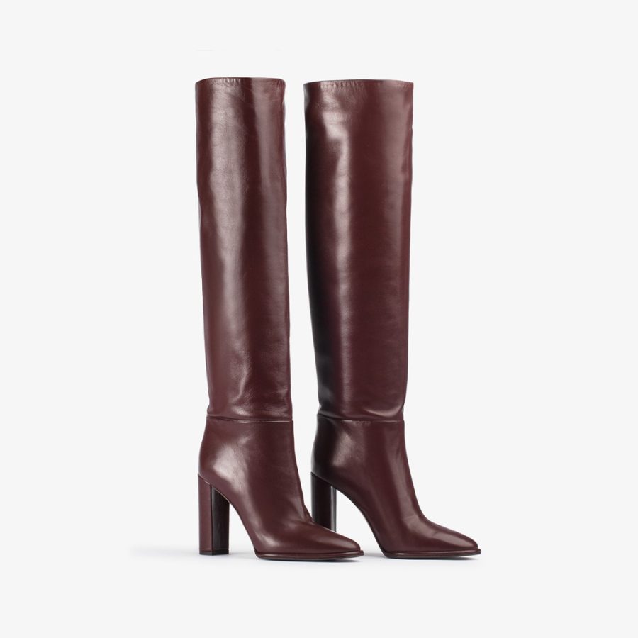 ELSA BOOT 110 mm-Dark chocolate brown nappa leather knee boot - Image 2