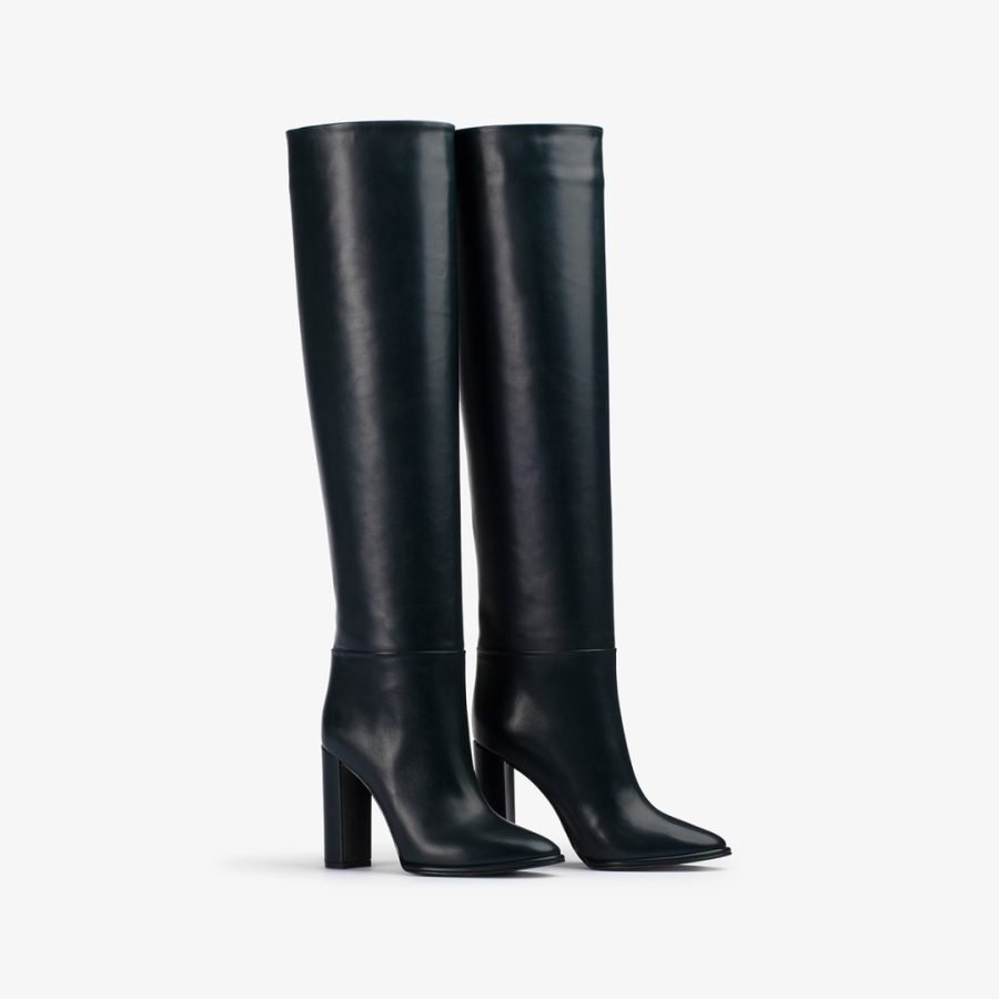 ELSA BOOT 110 mm-Deepness green leather knee boot - Image 2